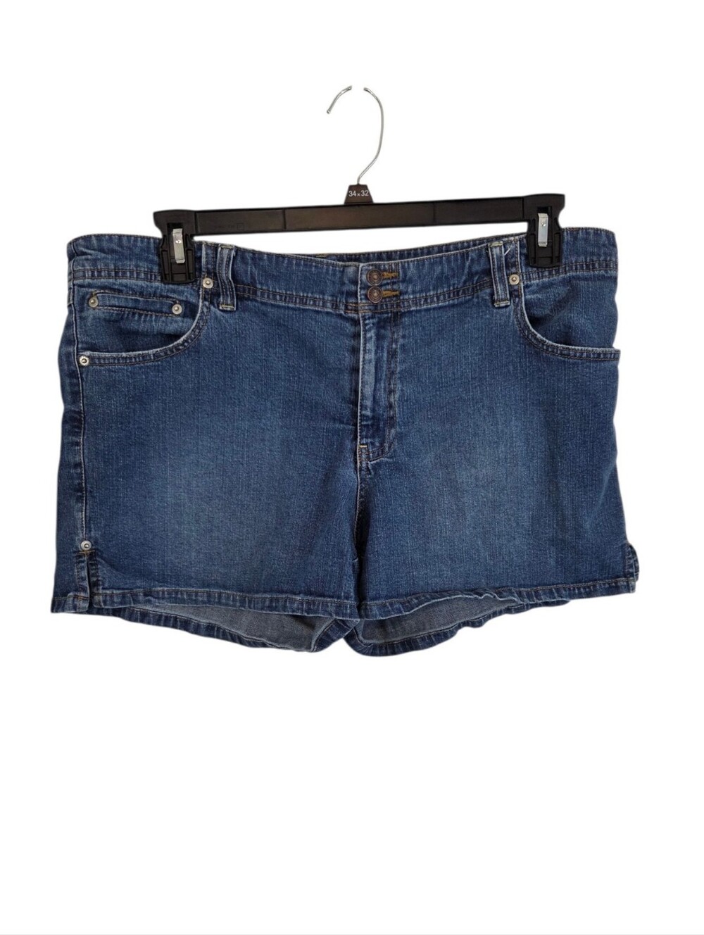 Old Navy Low Waist Stretch 4" Inseam Blue Denim Shorts Size 16 ~ Pre-Owned